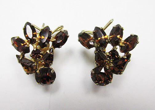 Judith McCann Vintage 1940s Wonderful Wingback Topaz Earrings