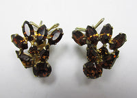 Judith McCann Vintage 1940s Wonderful Wingback Topaz Earrings - Thumbnail