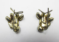 Judith McCann Vintage 1940s Wonderful Wingback Topaz Earrings - Thumbnail