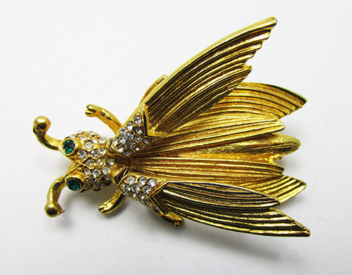 Vintage 1950s Marvelous Retro Rhinestone Insect Trembler Pin