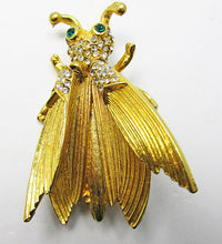 Vintage 1950s Marvelous Retro Rhinestone Insect Trembler Pin - Thumbnail