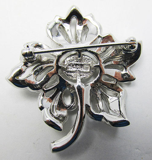 Hedy Vintage Mid Century 1950s Fabulous Floral Rhinestone Pin