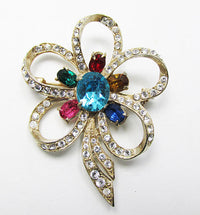 Joseph Wiesner NY Vintage 1940s Beautiful Retro Floral Ribbon Pin - Thumbnail