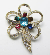 Joseph Wiesner NY Vintage 1940s Beautiful Retro Floral Ribbon Pin - Thumbnail