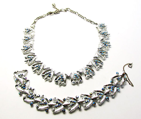 Star Vintage 1950s Jewelry Mid-Century Diamante Necklace and Bracelet - Front