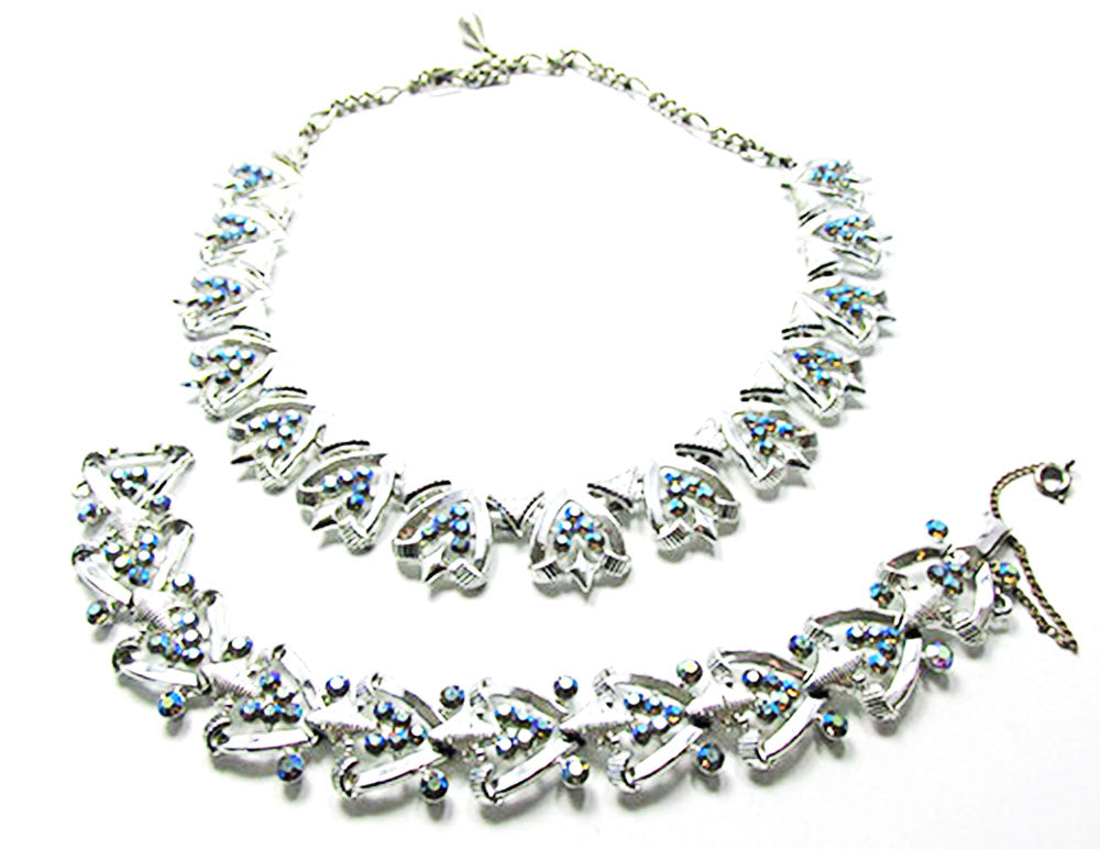 Vintage Diamante Necklace -1940 s - 1950 s Diamante Collar Necklace with  Large Baguette Stones SOLD