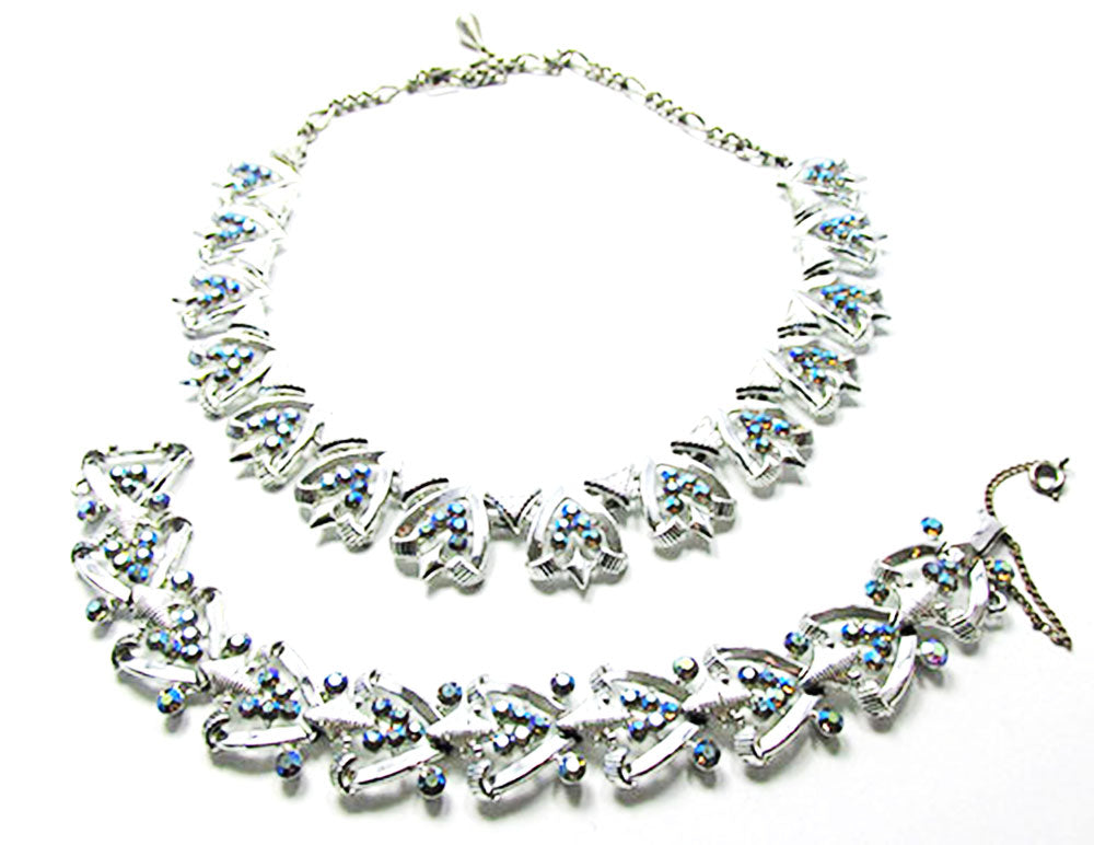 Star Vintage 1950s Jewelry Mid-Century Diamante Necklace and Bracelet