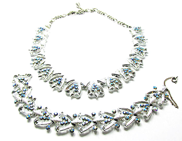 Star Vintage 1950s Jewelry Mid-Century Diamante Necklace and Bracelet - Front