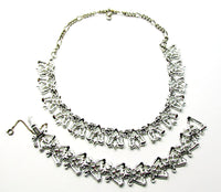 Star Vintage 1950s Jewelry Mid-Century Diamante Necklace and Bracelet