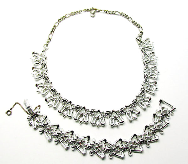 Star Vintage 1950s Jewelry Mid-Century Diamante Necklace and Bracelet - Back