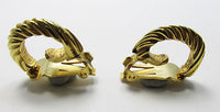Kenneth Lane Vintage Retro Contemporary Style Half Hoop Earrings - Thumbnail
