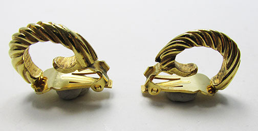 Kenneth Lane Vintage Retro Contemporary Style Half Hoop Earrings