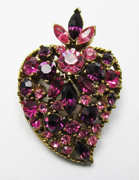 Vintage 1950s Extraordinary Mid Century Rhinestone Fruit Pin