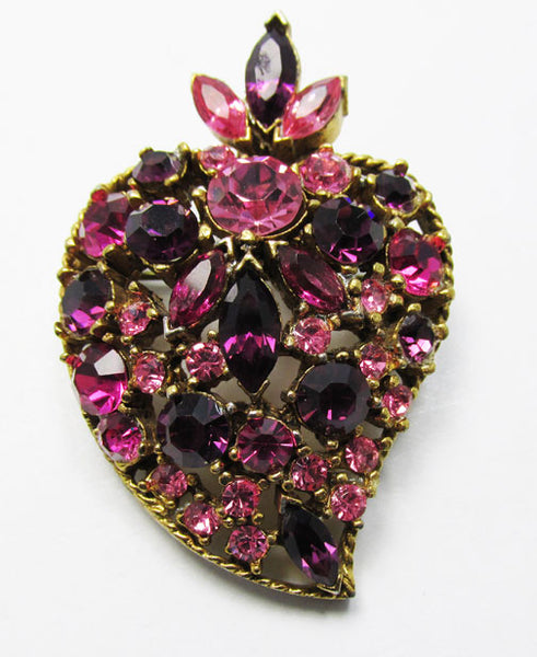 Vintage 1950s Extraordinary Mid Century Rhinestone Fruit Pin