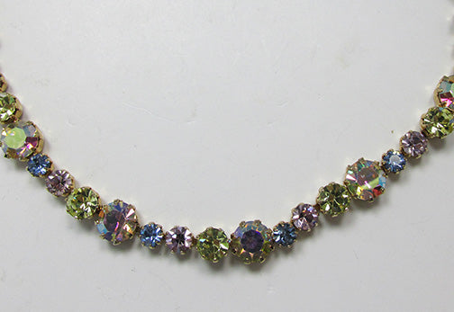 Fenichel Vintage Rare Mid Century Aurora Borealis Rhinestone Necklace 