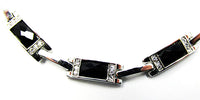 Lia Sophia Bold Contemporary Style Onyx and Diamante Link Bracelet - Close Up - Thumbnail
