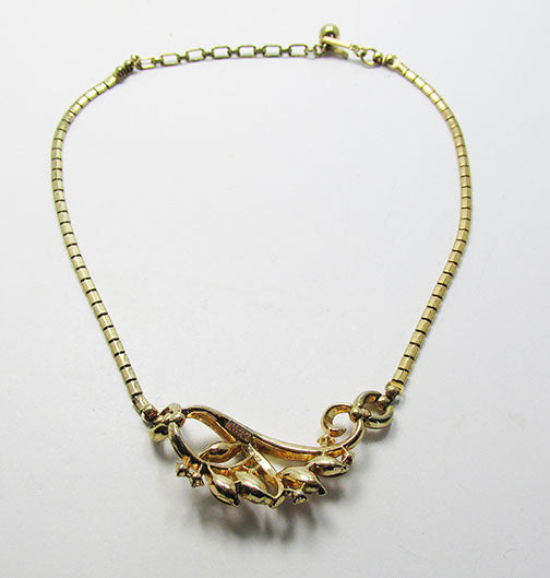 Trifari Vintage 1950s Mid Century Exquisite Topaz Floral Necklace