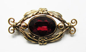 Vintage 1940s Spectacular Art Nouveau Style Gold Filled Rhinestone Pin