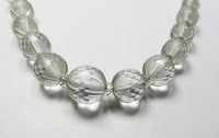 Vintage 1930s Desirable Faceted Frosted Glass Bead Necklace - Thumbnail