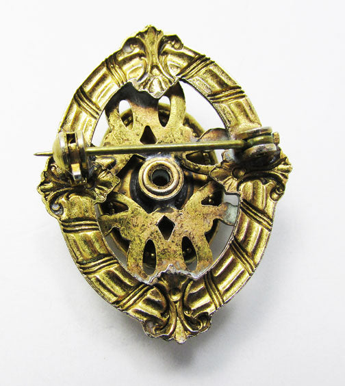 Vintage 1940s Classic Mid Century Pearl and Cameo Pin