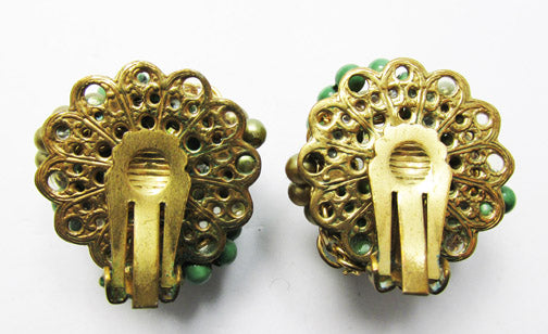 Vintage 1950s Spectacular Mid Century Crystal and Bead Earrings