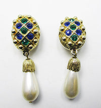 Stunning Vintage Retro Contemporary Style Pearl Drop Earrings  - Thumbnail