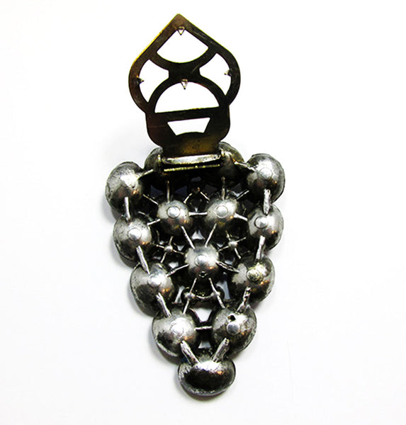 Vintage Jewelry 1930s Art Deco Multi-Colored Diamante Dress Clip - Back