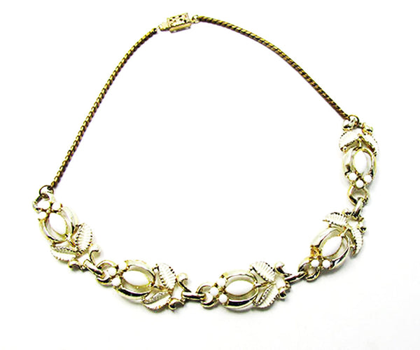 Vintage 1950s Jewelry Mid-Century Diamante Necklace, Bracelet, and Pin - Necklace