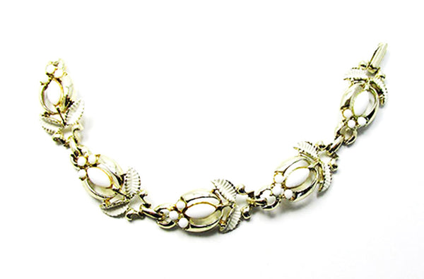 Vintage 1950s Jewelry Mid-Century Diamante Necklace, Bracelet, and Pin - Bracelet