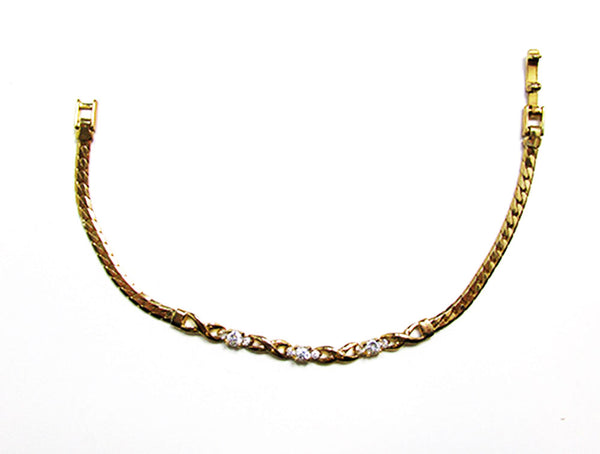 Vintage 1980s Contemporary Style Cubic Zirconia Necklace and Bracelet - Bracelet