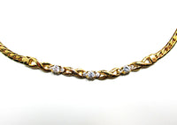 Vintage 1980s Contemporary Style Cubic Zirconia Necklace and Bracelet - Close Up - Thumbnail