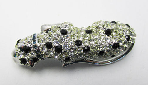 Kenneth J. Lane Vintage 1960s Striking Rhinestone Leopard Pin