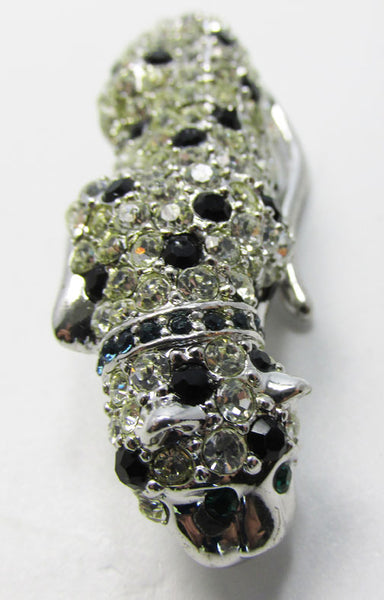 Kenneth J. Lane Vintage 1960s Striking Rhinestone Leopard Pin
