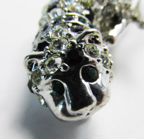 Kenneth J. Lane Vintage 1960s Striking Rhinestone Leopard Pin