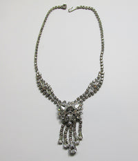 Vintage Mid Century 1950s Superb Rhinestone Drop Necklace - Thumbnail