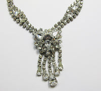 Vintage Mid Century 1950s Superb Rhinestone Drop Necklace - Thumbnail