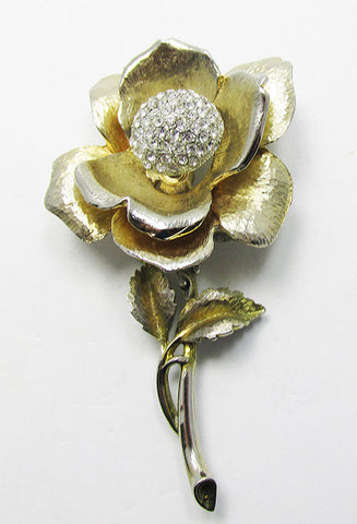Vintage 1950s Mid Century Awesome Rose Trembler Pin
