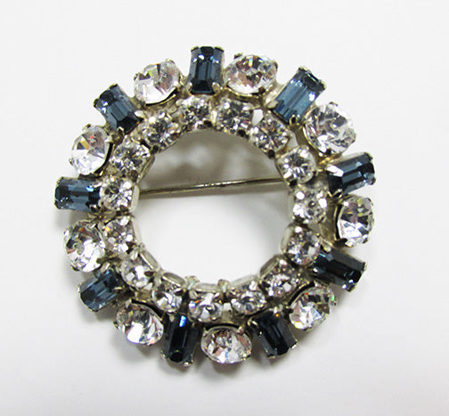 Kramer N.Y. Vintage Mid Century 1950s Elegant Sapphire Circle Pin
