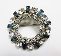 Kramer N.Y. Vintage Mid Century 1950s Elegant Sapphire Circle Pin - Thumbnail