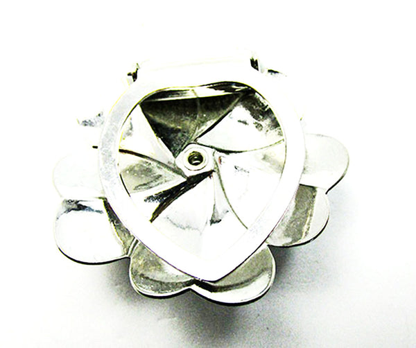 Lieba Vintage Jewelry 1970s Eye-Catching Silver and Pearl Scarf Clip - Back