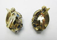 Vintage 1950s Spectacular Mid Century Sapphire Cabochon Earrings - Thumbnail