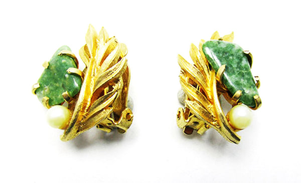 Lisner 1960s Vintage Designer Jewelry Gemstone Pin and Earrings Set - Earrings