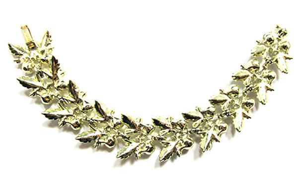 Judy Lee 1950s Vintage Diamante and Pearl Bracelet and Earrings Set - Bracelet Back