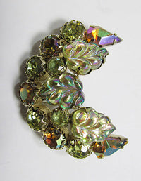 Weiss Vintage 1950s Stunning Mid Century Rhinestone Crescent Pin