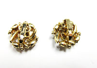 Crown Trifari 1950s Vintage Ruby Diamante Bracelet and Earrings