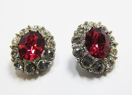 Vintage Retro 1930s Glamorous Rhinestone Button Earrings