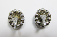Vintage Retro 1930s Glamorous Rhinestone Button Earrings - Thumbnail