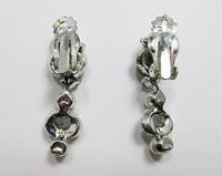 Vintage 1950s Spectacular Rhinestone and Pearl Drop Earrings - Thumbnail