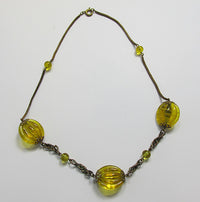 Czechoslovakia Vintage 1930s Eye-Catching Art Deco Glass Necklace - Thumbnail