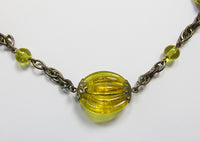 Czechoslovakia Vintage 1930s Eye-Catching Art Deco Glass Necklace - Thumbnail